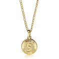 thumbnail image 3 of Hermah Round Gold Plated Initial Letter Pendant Necklace Figaro Chain 18inch, 3 of 5