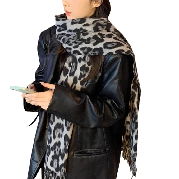 Women Scarf Shawl Wrap Poncho Warm Blanket for Office Outdoor Wedding Leopards Print Shawl Wrap Poncho Warm Scarf