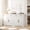White, variant on 63" Large Buffet Sideboard with Storage, 36" Tall Kitchen Buffet Cabinet with 4 Drawers, Modern Coffee Bar Cabinet with Gold Handles, Long Sideboard Buffet Table for Kitchen-Brown