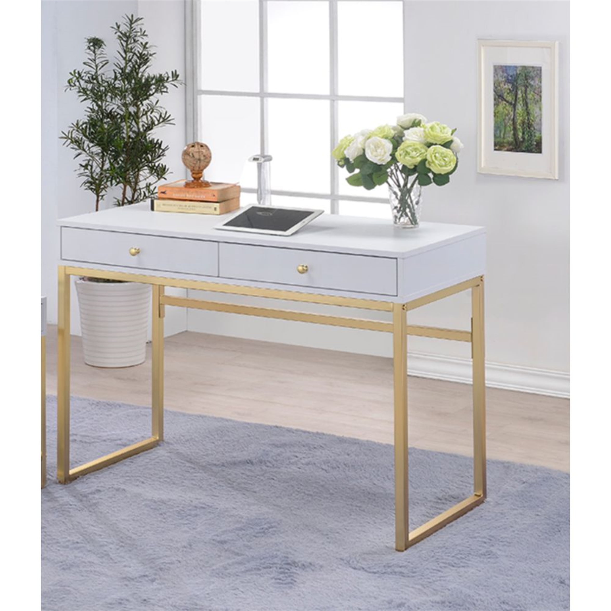 Office Desk Study Table Writing, 42 Inch Writing Desk With Drawers