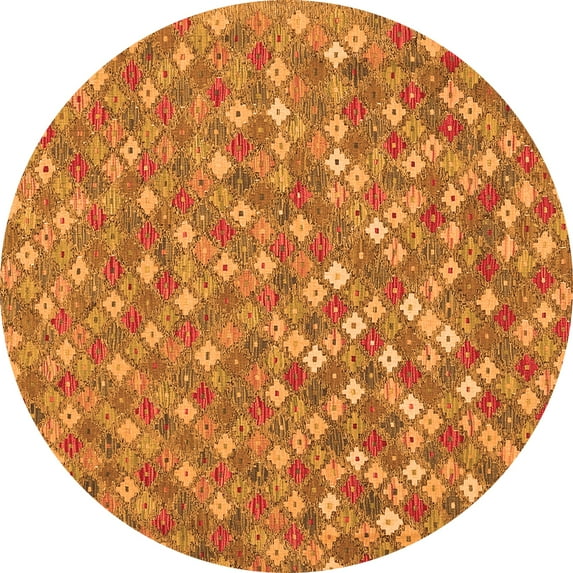 Ahgly Company Indoor Round Southwestern Orange Country Area Rugs, 3' Round