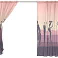 thumbnail image 4 of GZHJMY Sunset Africa Silhouette Sheer Window Curtain Panel Drape 55x84 Inch for Living Room Bedroom Kids Room 2 Piece Home Decor, 4 of 4