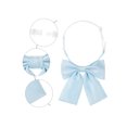 thumbnail image 3 of Corbatas de moño metálicas brillantes para mujeres, color sólido, con extremo cuadrado, preatadas, para uniforme, azul claro, talla única, 3 of 5