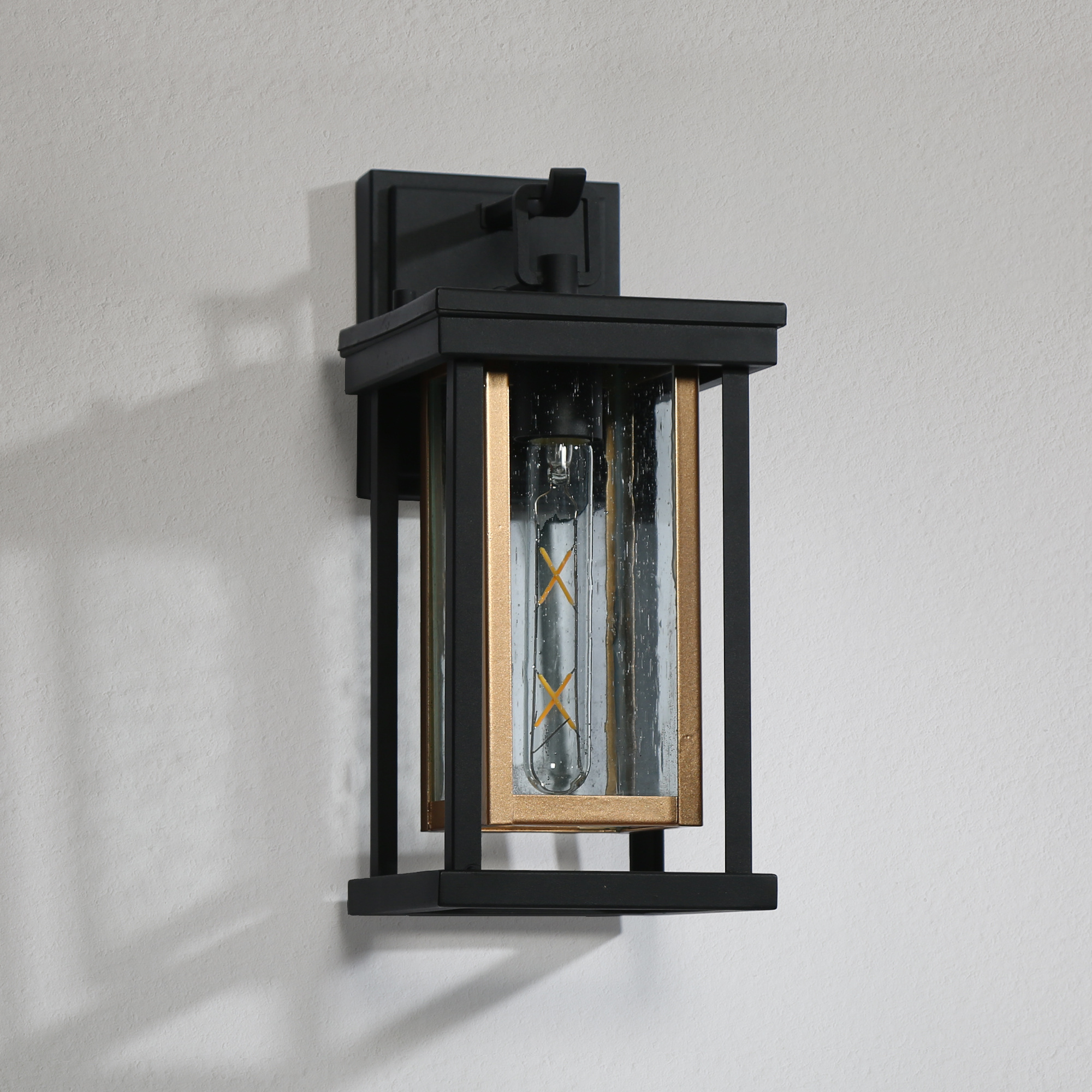 LNC Hewifda 1-Light 13.6-in H Matte Black LED Outdoor Wall Light