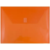 JAM Plastic Hook & Loop Envelopes, 9.8x13, 12/Pack, Orange