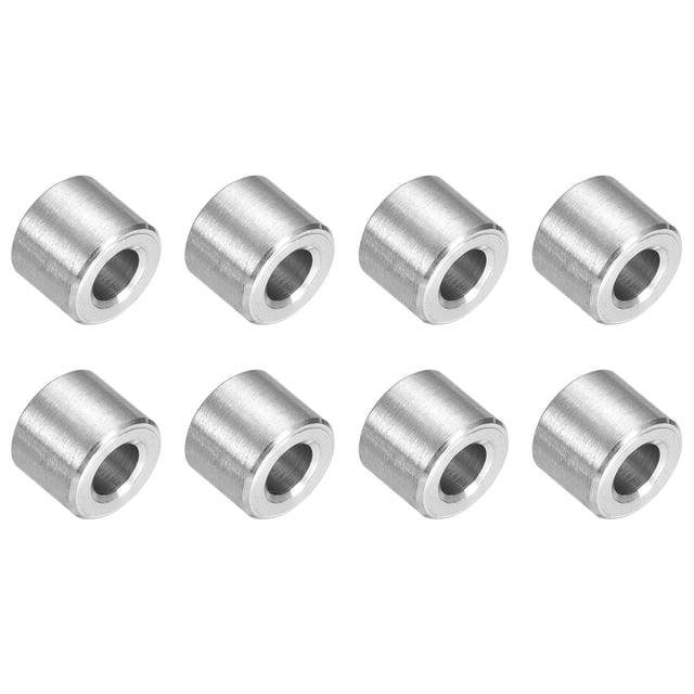 8 Pcs Entretoises en Acier Inoxydable 304 3/8 Pouces OD x 3/16 Pouces ID x 3/8 Pouces Longueur(10x5x9mm) Vis Support de Bague Finition Simple Non Filetée Entretoises Rondes en Métal pour Vis M3 Boulons et Tringles, Argent