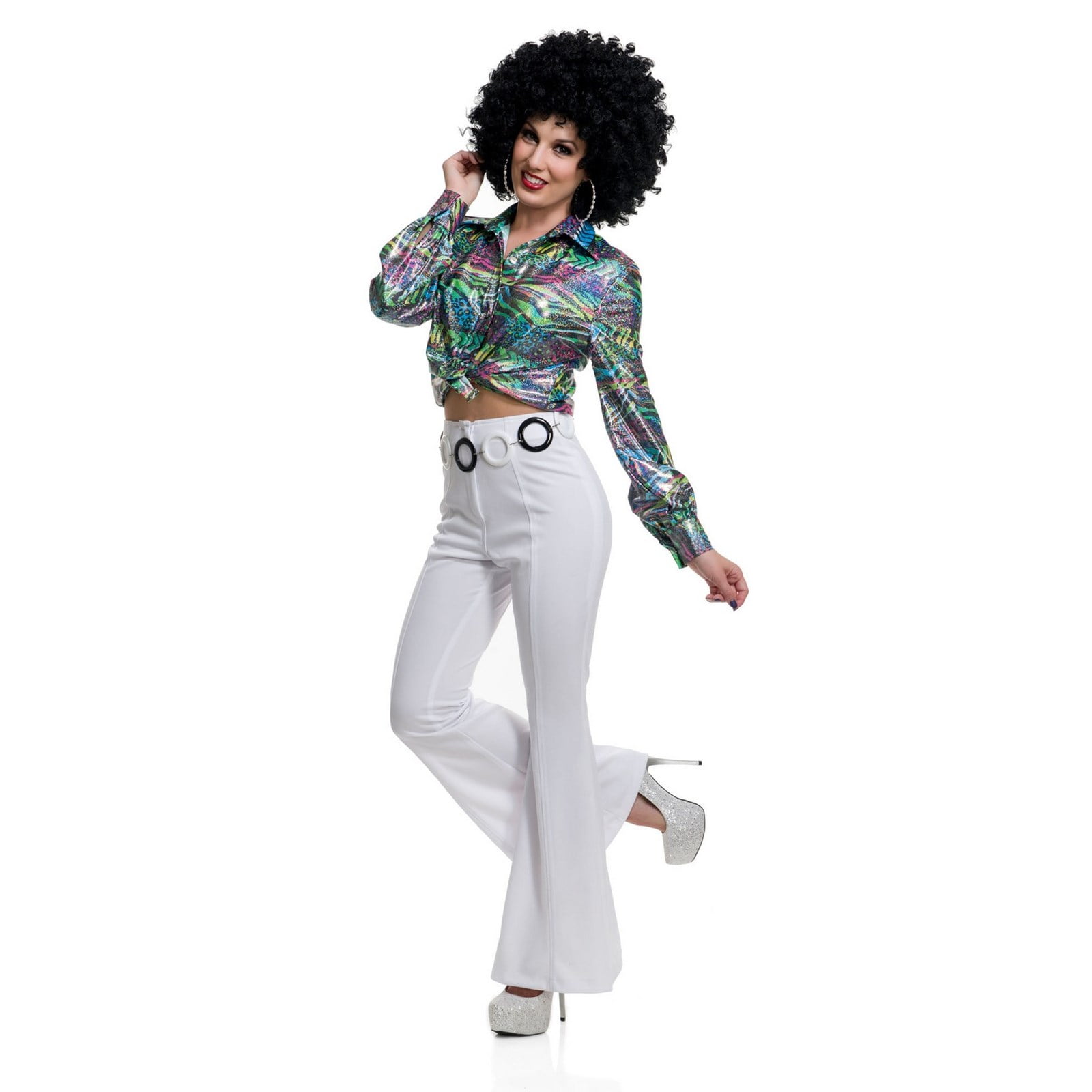 punto final extraer Ajustarse Halloween 70'S Diva Disco Shirt - Walmart.com