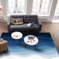 thumbnail image 4 of Area Rugs Indoor Non-Slip Rectangle Rug 4x6 Ft Abstract Blue White Beach Gradient Ocean Waves Rug Rubber Backing Floor Mats Non Shedding Home Decor Carpet for Entryway Living Room, 4 of 8