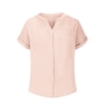 thumbnail image 3 of WCJM White Collared Shirt Womens Shirts Womens Blouses Casual Tops Batwing Sleeve Pocket Patched Shirt Casual Work T Shirts Double Layer Wrinkled Fabric, 3 of 7