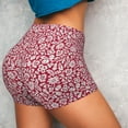 thumbnail image 4 of Haiem Red Flowers No Front Seam Biker Shorts for Women Yoga Workout Gym Bike Shorts with Tummy Control Moisture-Wicking-Small, 4 of 9