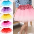 thumbnail image 3 of Flmtop Cute Girl Kid Dancewear Tulle Sequin Princess Tutu Skirt Dance Party Pettiskirt, 3 of 10