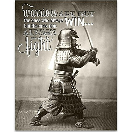 Samurai Warrior With Sword - Fight Like A Warrior - 11x14 Unframed Art Print - Great Dojo Decor or Gift to People Who are Fascinated by Japanese