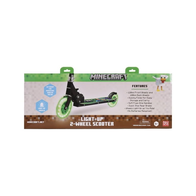 2-Wheel Minecraft Kick Scooter with Light-up Wheels