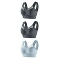 thumbnail image 1 of Timegard Womens 3pc Plus Size Bras Full Coverage Mesh Wirefree Breathable Everyday Bras with Support, 1 of 2