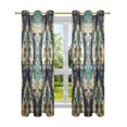 thumbnail image 7 of Yayeee Window Curtains Light Filtering 63"x42" Grommet Panel Pair Home Living Room Decor, Green Peacock Pattern, 7 of 7