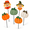 Scarecrow, Pumpkin, variant on Black White Pumpkin Checkered Garden Stake Outdoor Yard Decoration