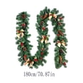 thumbnail image 3 of Christmas Garland with Pinecones and Red Berries, Artificial Pine Branch Wreath with Linen Bow, Waterproof Holiday Greenery for Fireplace Mantel, Doorway, Stair Railing, Vintage Farmhouse Decor, 3 of 8