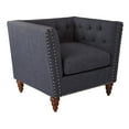 thumbnail image 2 of Darell Chair in Navy Fabric with Silver Nailheads and Light Espresso Legs, 2 of 11