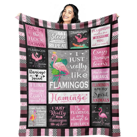Manta Mcurore Flamingo Gifts 125x100 cm para mujer, color rosa