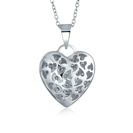 Large Pave Cubic Zirconia Cz Puff Heart Shape Pendant Necklace For Women Teen 925 Sterling Silver Canada - Large Silver Puffed Heart Pendant Large Pave Cubic Zirconia Cz Puff Heart Shape Pendant Necklace For Women Teen 925 Sterling Silver Canada - Large Silver Puffed Heart Pendant