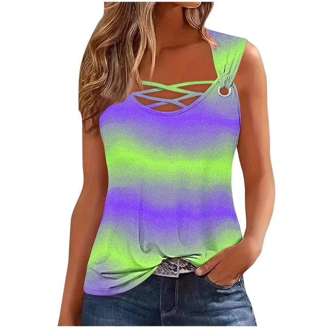 Birdeem Débardeurs Femmes Camisole Imprimée Sans Manches T-Shirt Ample