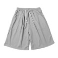 thumbnail image 4 of Bramtres Clearance Sale Mens Shorts,Mens Shorts Casual,Summer Fashion Trend Casual Comfortable Solid Mesh Men'S Shorts,Workout Shorts,Mens Pants Grey XL, 4 of 9