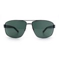 thumbnail image 5 of Mens Luxurious Euro Gentlemanly Rectangle Agent Metal Rim Sunglasses Gunmetal - Green, 5 of 8