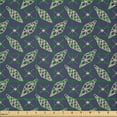 thumbnail image 2 of Ambesonne New Year Fabric by the Yard Microfiber, Line Art Christmas Motif, 5 Yards, Dark Indigo and Pale Yellow, 2 of 2