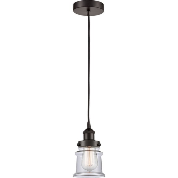 616-1PH-OB-G182S Innovations Lighting Canton - 1 Light Mini Pendant In Industrial Style-10 Inches Tall and 6 Inches Wide-Oil Rubbed Bronze