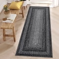 thumbnail image 3 of Garvee 2'x8' Printed Braided Runner Rugs Farmhouse Bordered Carpet, Machine Washable Indoor Area Rug Non-Slip Low Pile Rugs for Hallway Bedroom Kitchen Entryway, Black, 3 of 9