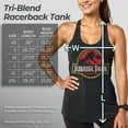 thumbnail image 5 of Women's Jurassic Park T Rex Logo  Racerback Tank Top Black Heather Medium, 5 of 8