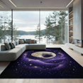 thumbnail image 2 of ODIKA 8'x10' Washable Area Rug Themed Starry Galaxy Spiral Phases Border Nebula Motif for Living Room, Under Sectional, Family , Durable, Non-Slip, 2 of 7