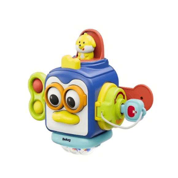 Juego De Enseñanza Para Bebés Con Cubo De Actividades 6 En 1 Belug Azul