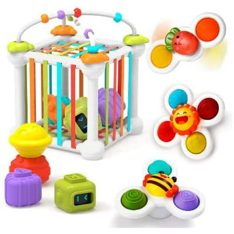 Zeno Silicone Made Colorful Baby Shape Sorter Travel Toys for Boys and Girls Sensory Toys for Toddlers 1-3 Age Kids Motor Skills, Fine Finger Skills 