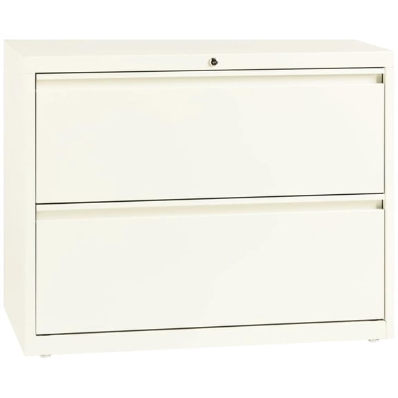 Scranton & Co 36" 2-Drawer Modern Metal Lateral Filing Cabinet in Off White