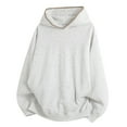 thumbnail image 1 of MHFRRA Sudadera con Capucha Informal, Básica, de Color Liso, con Bolsillo Frontal Tipo Cangurera, Ligera, Cómoda y Suave, para Uso Diario Gris, 1 of 8