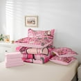 thumbnail image 6 of Homewish Cowhide Print Cowgirl Boot 7-Piece Bedding Comforter Set,Pink Classic Checkered King Bedding Sets,Country Horseshoe Bed Sheets For Girls Kids,Breathable Home Decor Reversible, 6 of 8