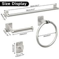 thumbnail image 4 of Brushed Nickel Bathroom Accessories Set, 10 Pieces Bathroom Hardware Set, 24 inch Towel Bar, Towel Racks for Bathroom, Robe Towel Hooks, Toilet Paper Holder Wall Mounted, 4 of 7