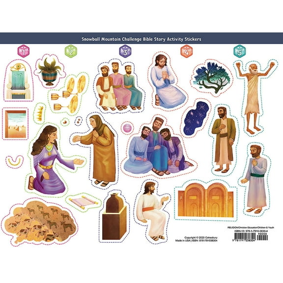 Vbs 2026 Snowball Mountain Challenge Bible Story Activity Stickers (Pkg of 6): Find Your Strength in God, (Hardcover)