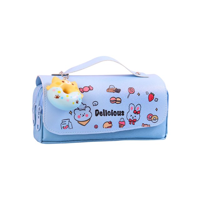 Kuymtek Estuche para Lápices Kawaii Estuche para Bolígrafos Papelería Escolar Coreana (azul Dona)