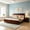 Walnut, variant on AUU King Size Pinewood Farmhouse Bed with Barn Door Headboard and Footboard – Strengthened Frame for Lasting Support