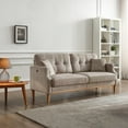 thumbnail image 2 of DEALTOPS Mid-Century Modern 3 Seat Sofa Couch, The Ultimate Comfort Experience Loveseat with Thick Cushions,Waterproof Fabric,and USB Port - Gray, 2 of 7
