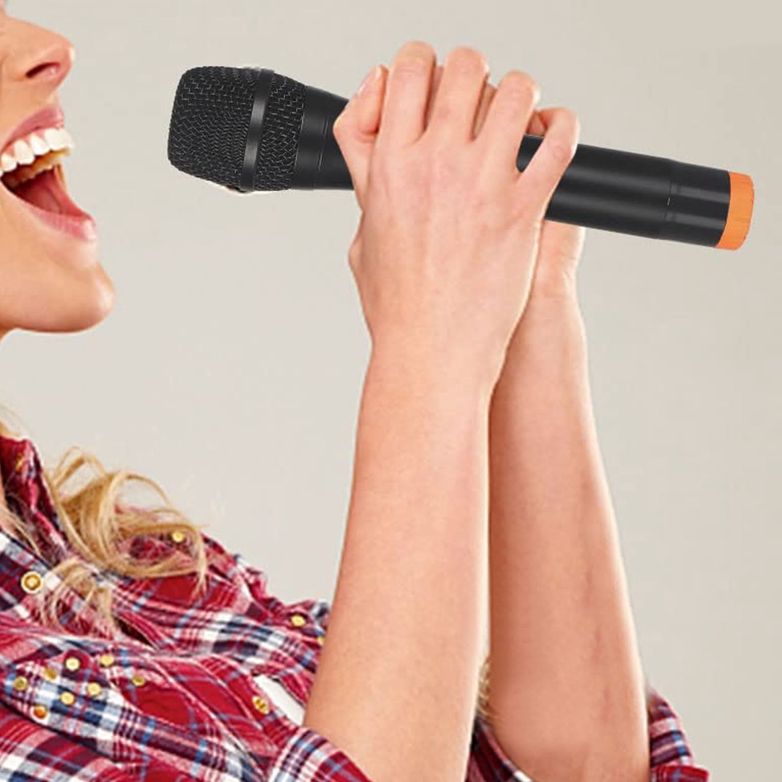 BIMZUC 1 to 2 Wireless Microphone System Noise Reduction Cardioid Dynamic Mic for Karaoke Party Gathering