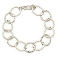thumbnail image 5 of Auriga Fine Jewelry 925 Sterling Silver Fancy Hammered Bracelet 7.5inch for Women, 5 of 6