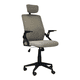 thumbnail image 1 of Silla de Oficina Gerencial con respaldo ergonómico, cabecera Gris y Negro, 1 of 8