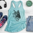 thumbnail image 2 of Hipster Cat Tank Top, Ladies Racerback Tank Top, Cat Lover Tank, Cat Glasses Tank, Nerd Tank, Cat Mom Tank, Cancun, X-Small, 2 of 3