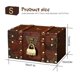 thumbnail image 3 of Treasure Chest Covered Design Space-saving Dustproof Wooden Sundries Organizer For Living RoomL, 3 of 5