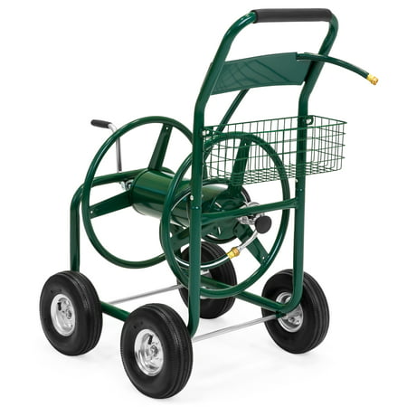 Best Choice Products 300' Water Hose Reel Cart w/ Basket - (Best Hose Reel Cart)