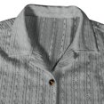 thumbnail image 5 of IWRICH Men's 2 Pieces Outfits Summer Beach Set Short Sleeve Button down Shirts and Shorts 2 Piece Loose Fit Hawaiians Sets Grey S, 5 of 7