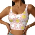 thumbnail image 2 of Lsque Rabbit And Chick Printed Women'S Sports Bra, Compression, Moisture Wicking, High-Impact Sports Bra For Women,Supportive sports bra-Small, 2 of 9